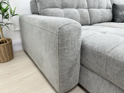 DFS Steller Motion Recliner L Shape Sofa In Mist Grey