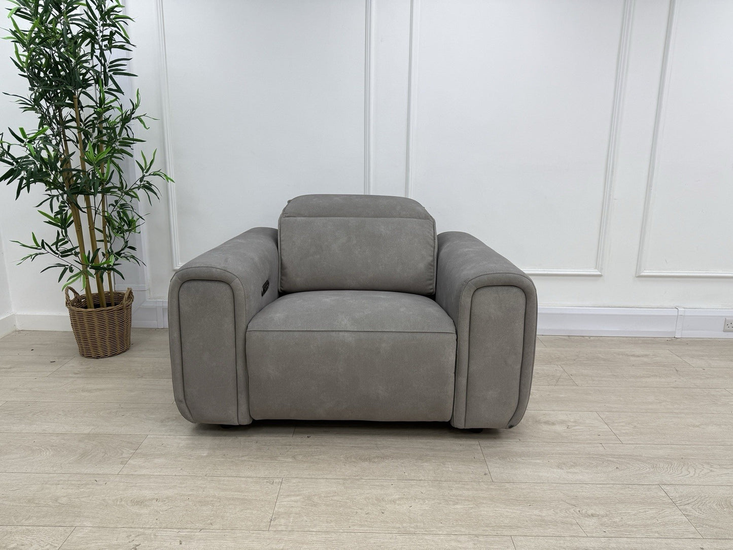 Sofology Premiere Power Recliner Love Seat In Lifestyle Flecked Mocha Fabric