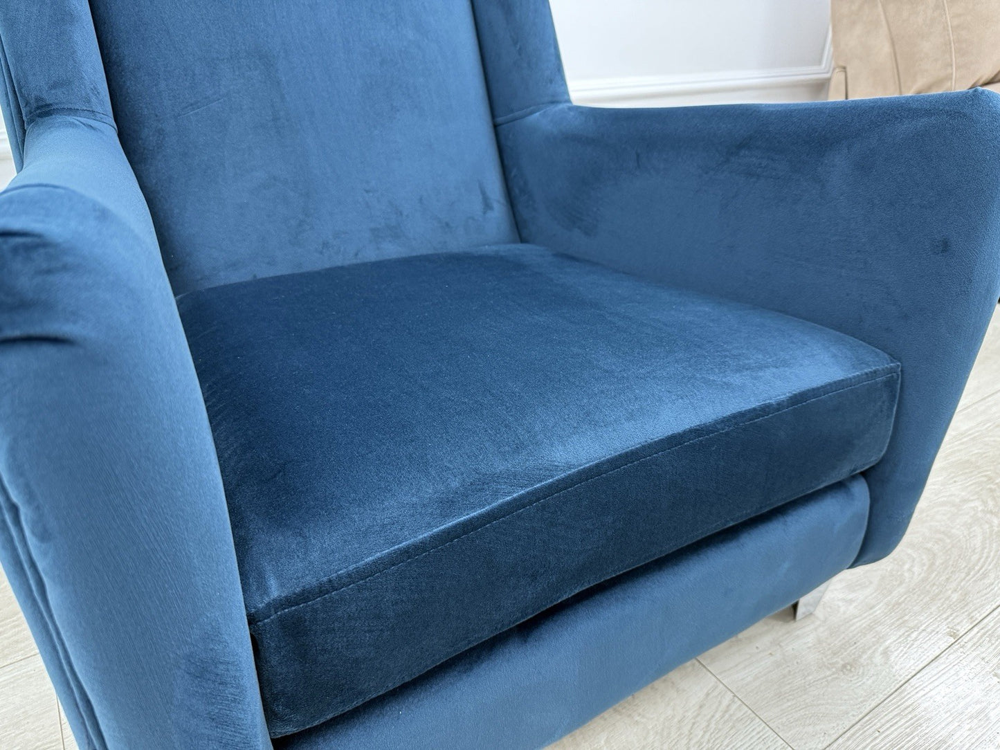 DFS Peace Accent Chair In Blue Velvet