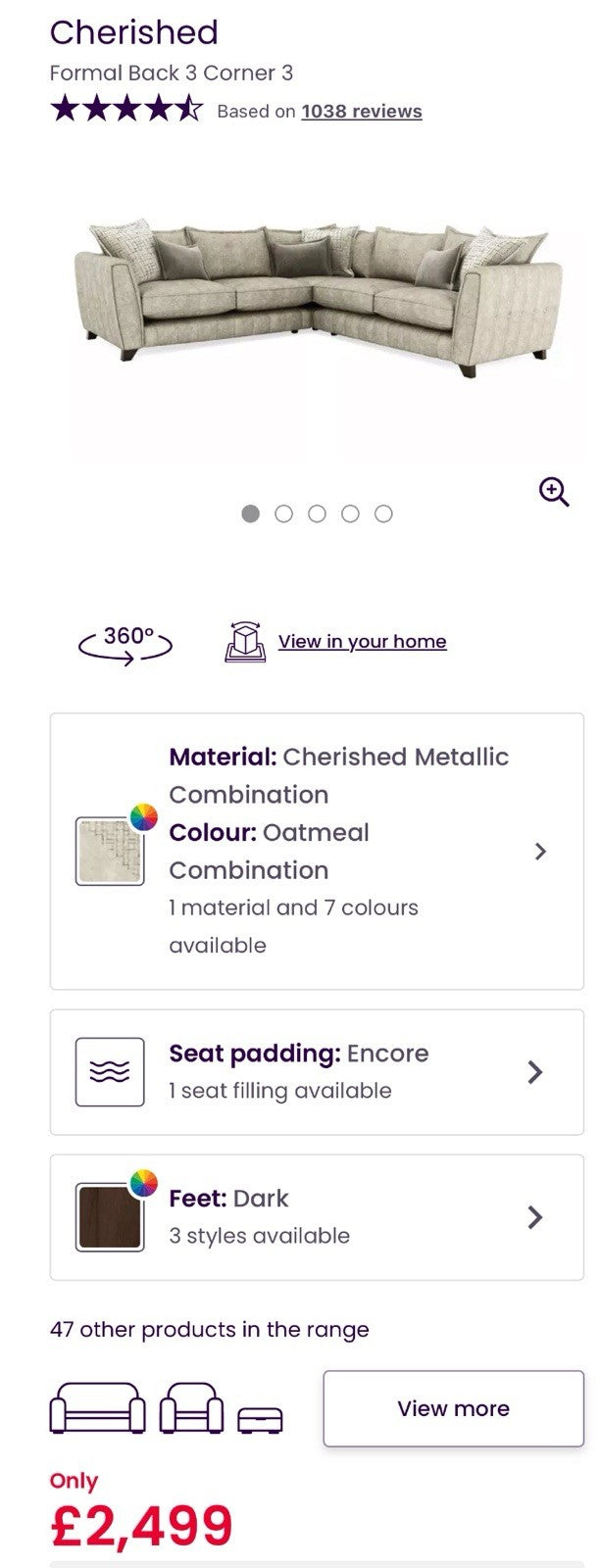 DFS Cherished Corner Sofa In Oatmeal