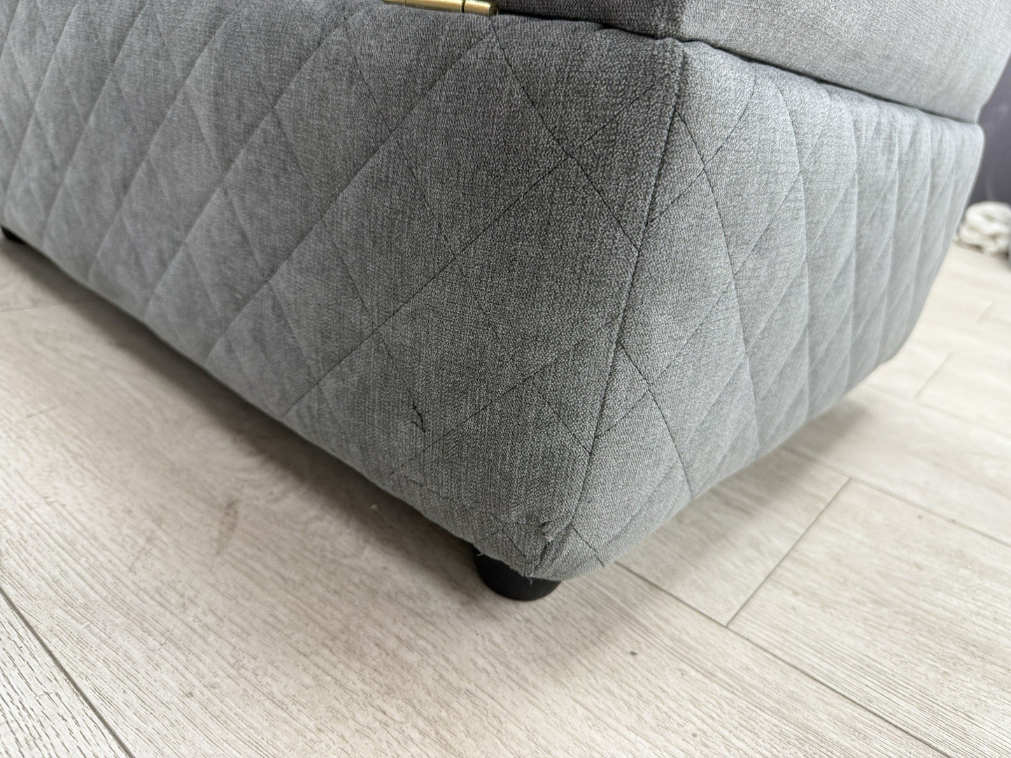 DFS Orka Storage Footstool In Graphite Grey Fabric