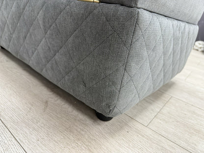 DFS Orka Storage Footstool In Graphite Grey Fabric
