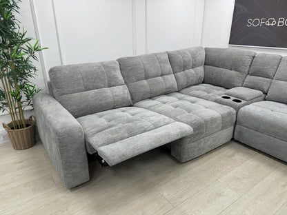 DFS Steller Power Recliner Corner Sofa In Mist Grey