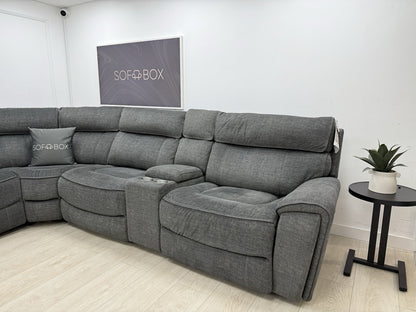 Harvey's Brooklyn 3 X Power Recliner Corner Sofa In Charcoal
