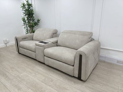 Sofology Kingsbridge Power Recliner/Heated/Headrest 3 Seater Sofa In Ivory