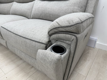 DFS Trek Storeaway Power Recliner Corner Sofa In Light Grey