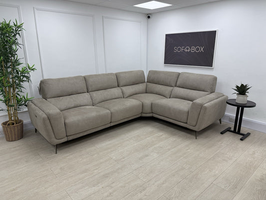 DFS San Mateo Power Recliner Corner Sofa In Arizona Stone Fabric