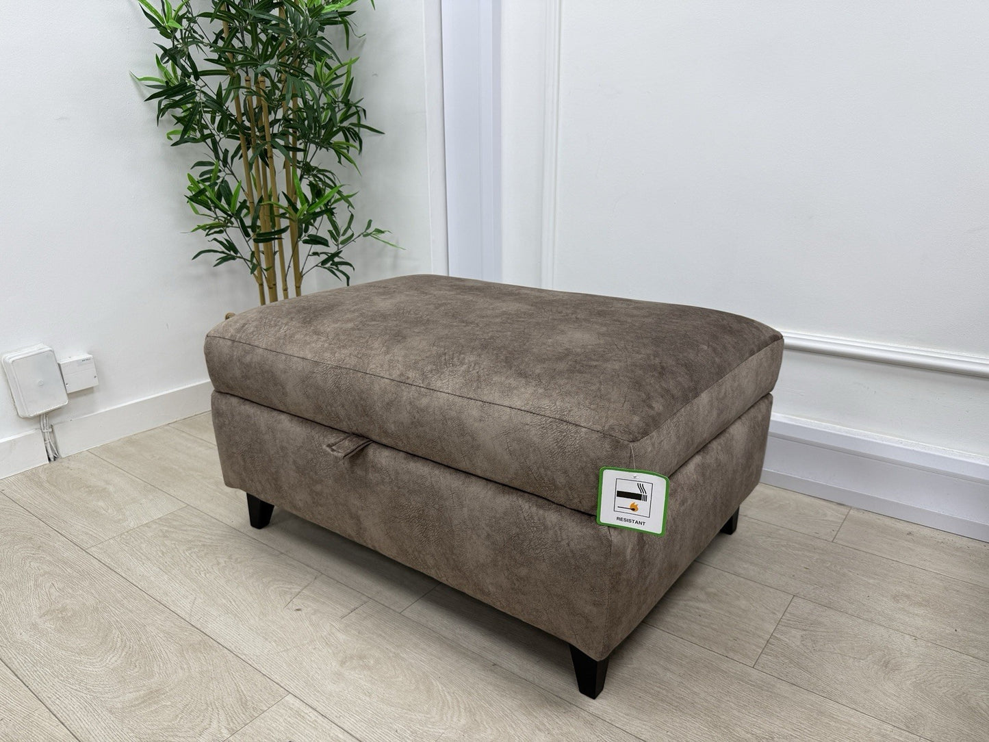 DFS Devine Self Piped Storage Footstool In Chocolate Combination