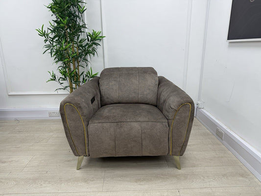 DFS Lidia Power Recliner Chair In Mayson Truffle Fabric