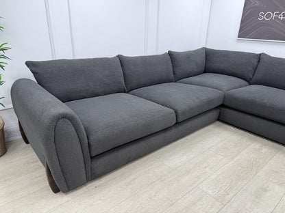 Sofology Marble Arch Corner Sofa In Charcoal Bouclé Fabric