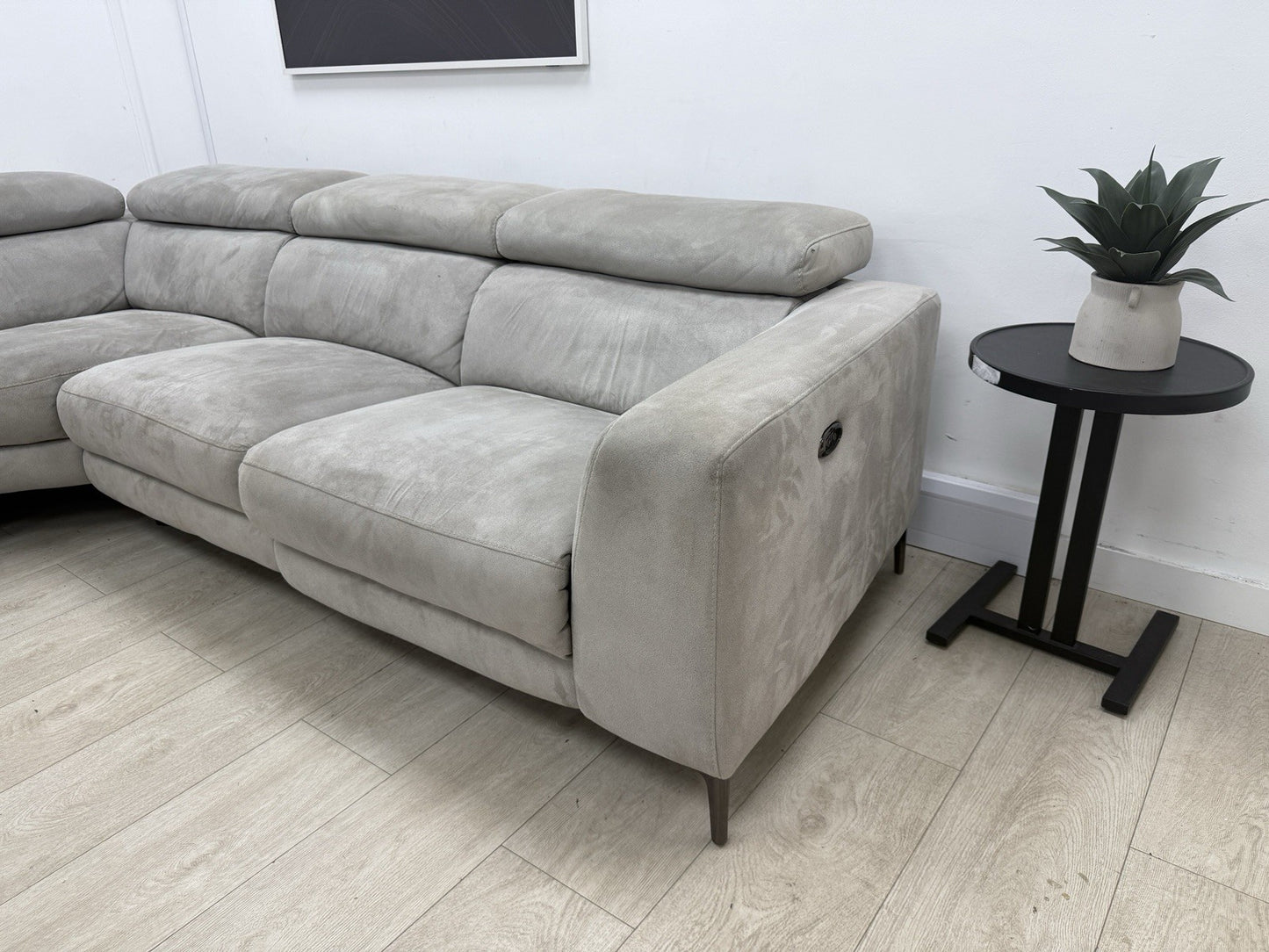Fishpools Bella Power Recliner Corner Sofa & Amalfi Swivel Chair Set Dove Grey