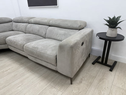 Fishpools Bella Power Recliner Corner Sofa & Amalfi Swivel Chair Set Dove Grey