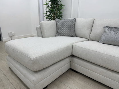 DFS Longbeach / Ada L Shape Chaise Sofa In Light Grey Fabric