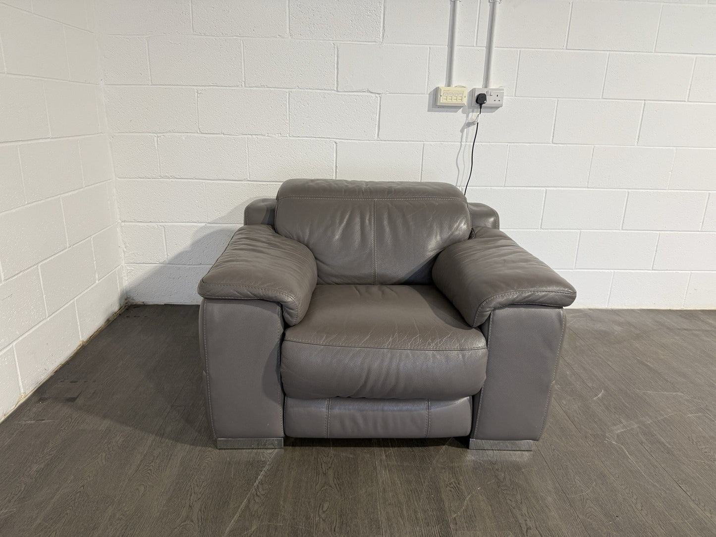 Sofology Laurence Power Recliner Chair In Fossil Grey Leather