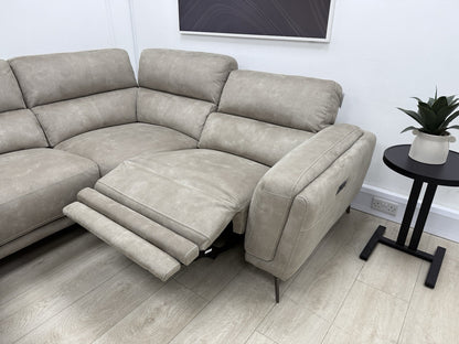 DFS San Mateo Power Recliner Corner Sofa In Arizona Stone Fabric