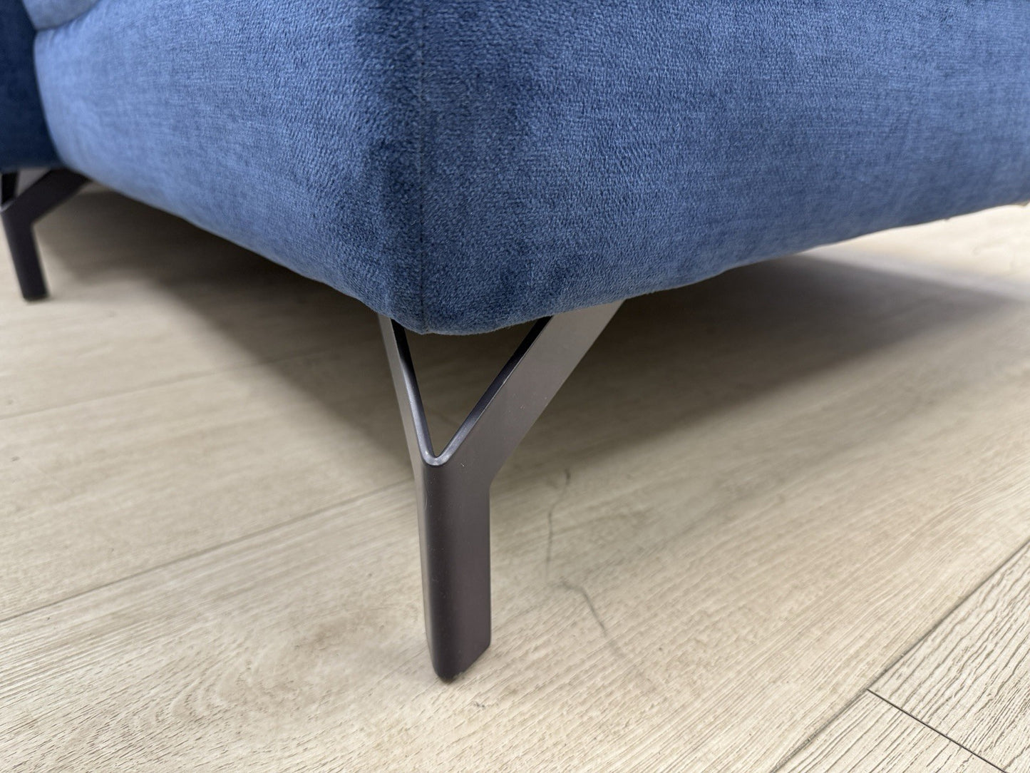 John Lewis Gradient LHF Chaise Power Recliner Sofa In Navy Chenille