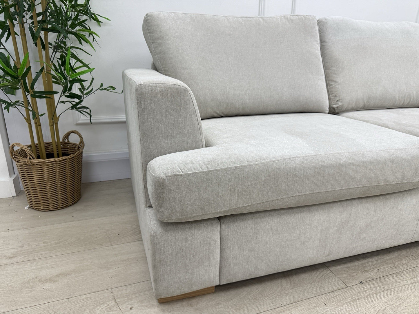 DFS Freya 6 Seater Sofa In Silver Fabric