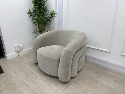 Sofology Dalston Fabric Swivel Chair in Soft Chenille Linen