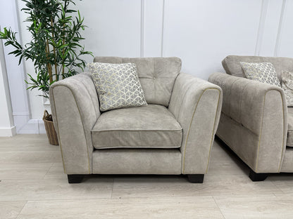 Furniture Village Mariah Corner Sofa & Armchair Set In Cream