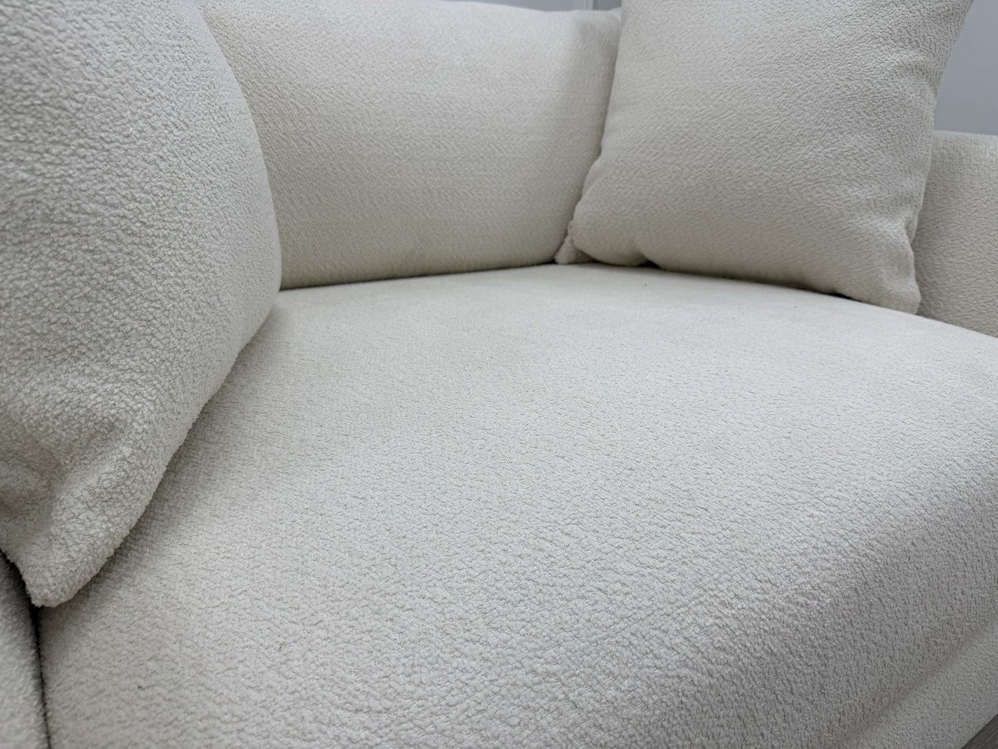 Sofology Marble Arch Loveseat Cuddle Chair In Cream Boucle Fabric