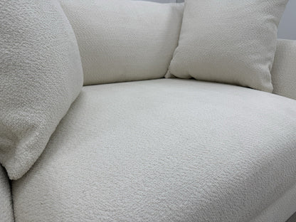 Sofology Marble Arch Loveseat Cuddle Chair In Cream Boucle Fabric