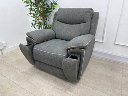 DFS Trek Power Recliner Chair In Charcoal Fabric