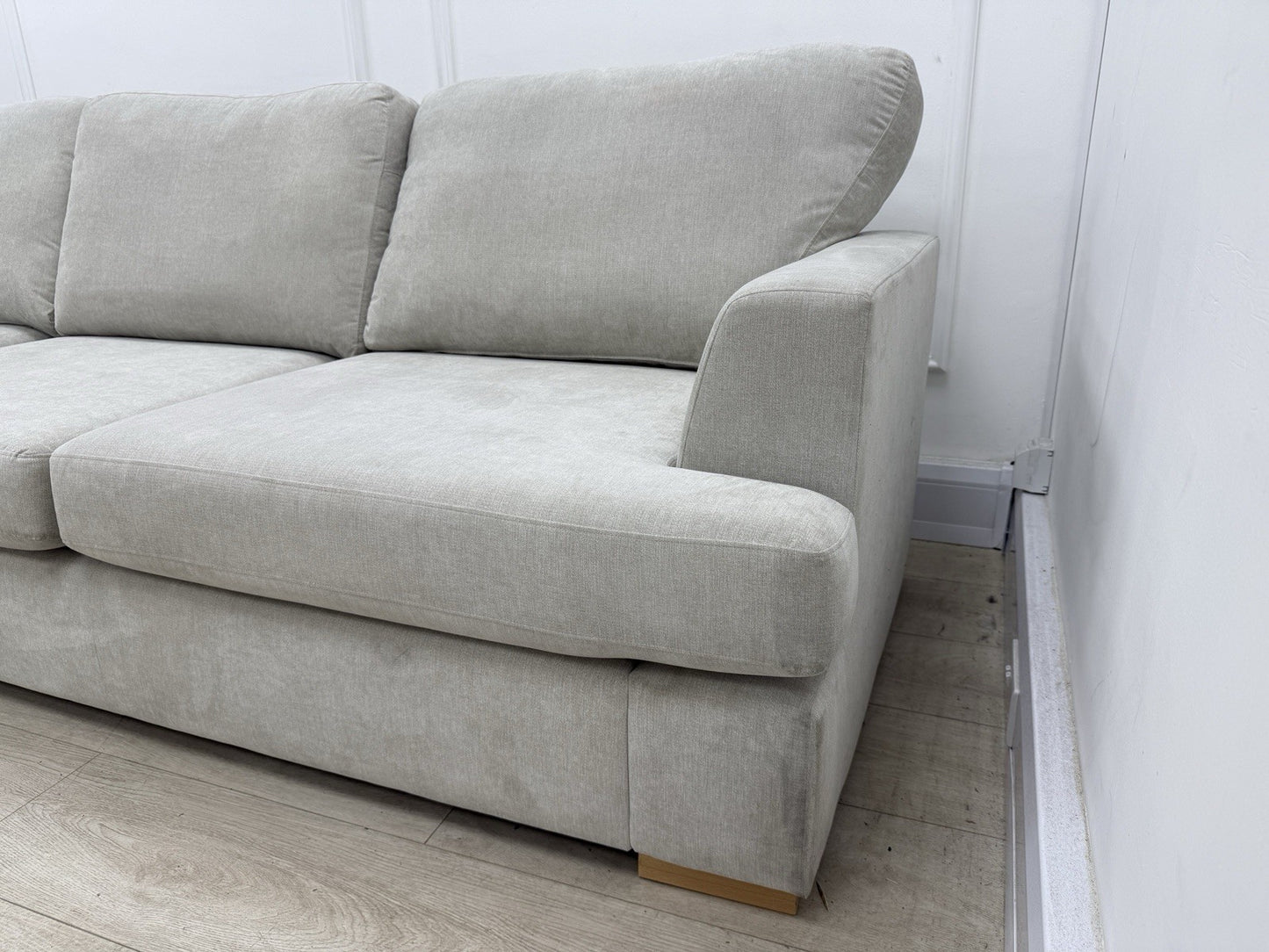 DFS Freya 6 Seater Sofa In Silver Fabric