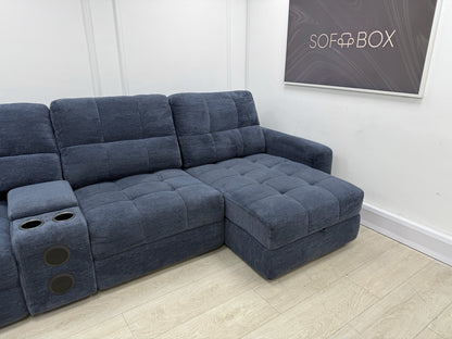 DFS Steller XL Power Chaise Recliner Sofa In Nuova Midnight Fabric