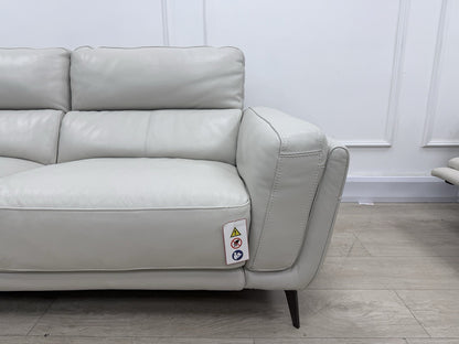 DFS San Antonio 3 Seater Power Recliner Heated Sofa In Fossil Leather