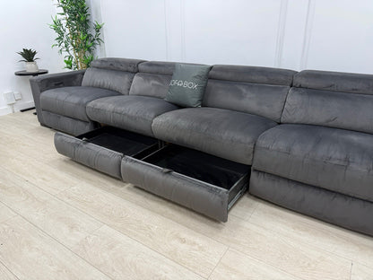 DFS Wander XL 6 Seater Power Recliner In Charcoal Velvet