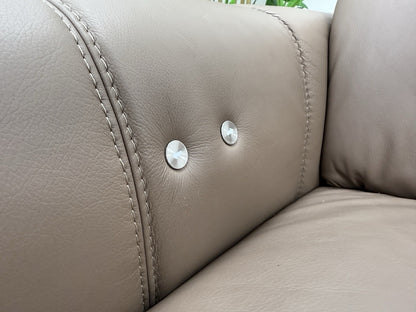 DFS Torren 3 Seater Power Recliner Sofa & Chair Set In Borelli Fawn Leather