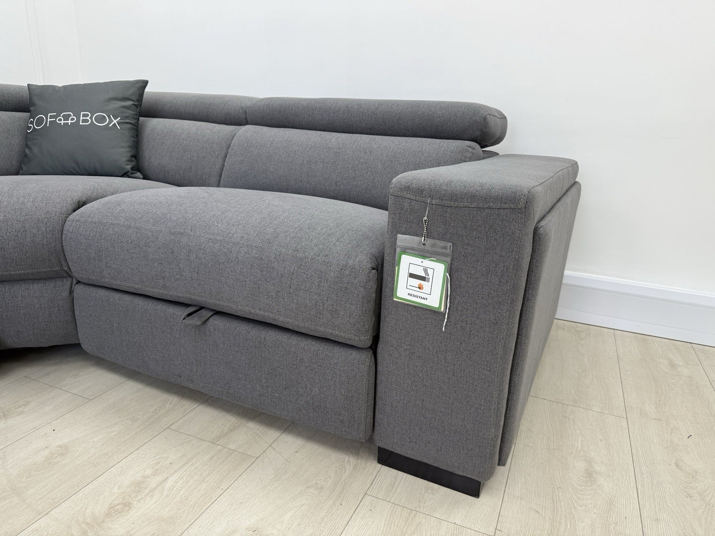 DFS Wander Power Recliner Corner Sofa In Charcoal Grey