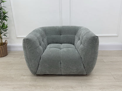 Sofology Lunar Swivel Chair In Textured Chenille Seafoam