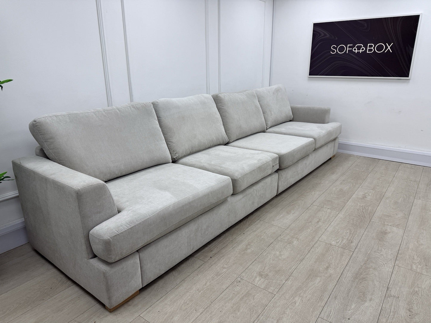DFS Freya 6 Seater Sofa In Silver Fabric