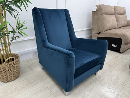 DFS Peace Accent Chair In Blue Velvet