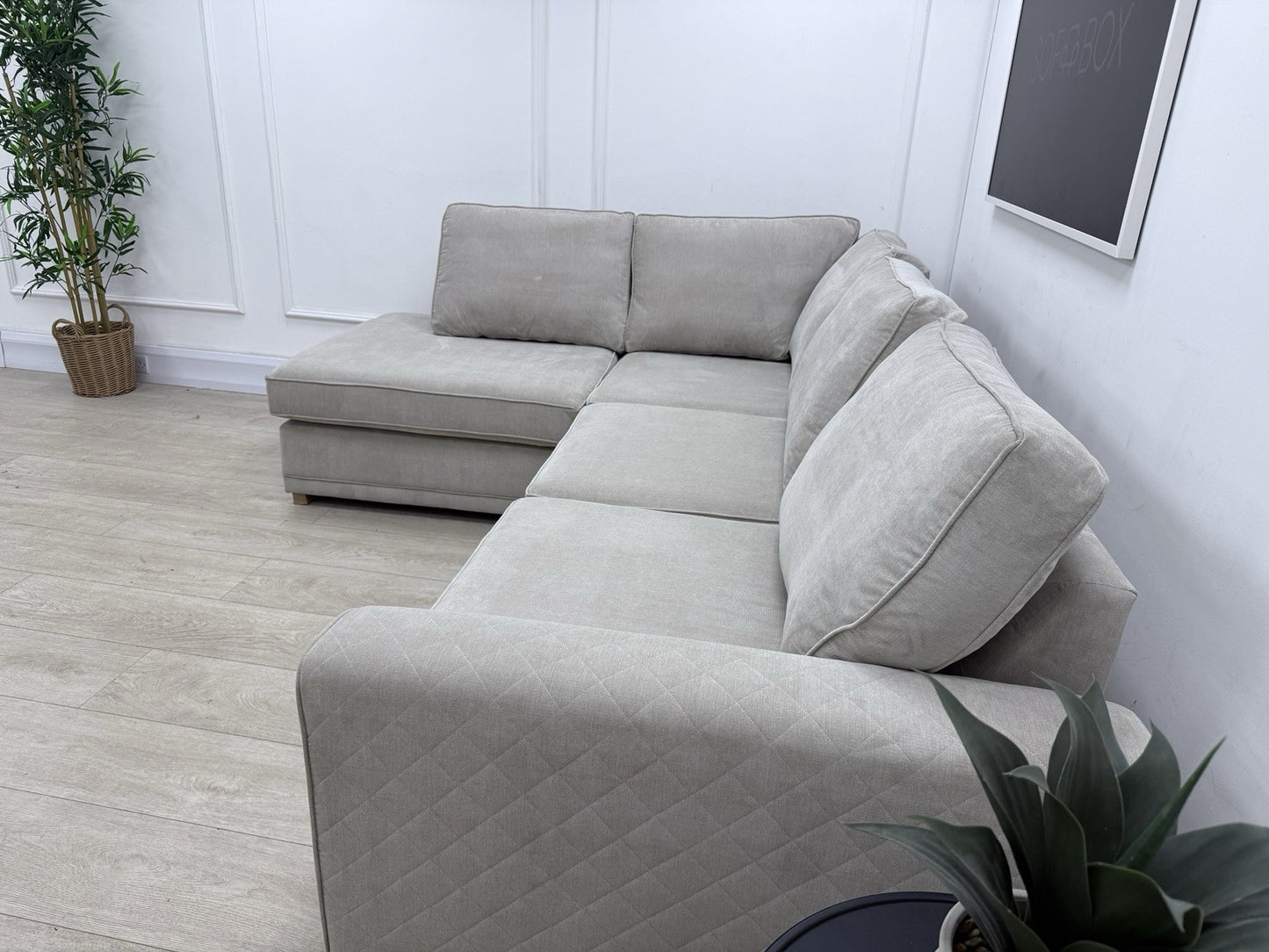 DFS Orka Corner Sofa In Silver Fabric