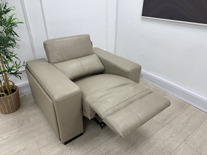 DFS Wander Power Recliner Chair In Taupe Leather