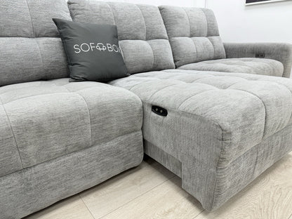 DFS Steller Motion Recliner L Shape Sofa In Mist Grey