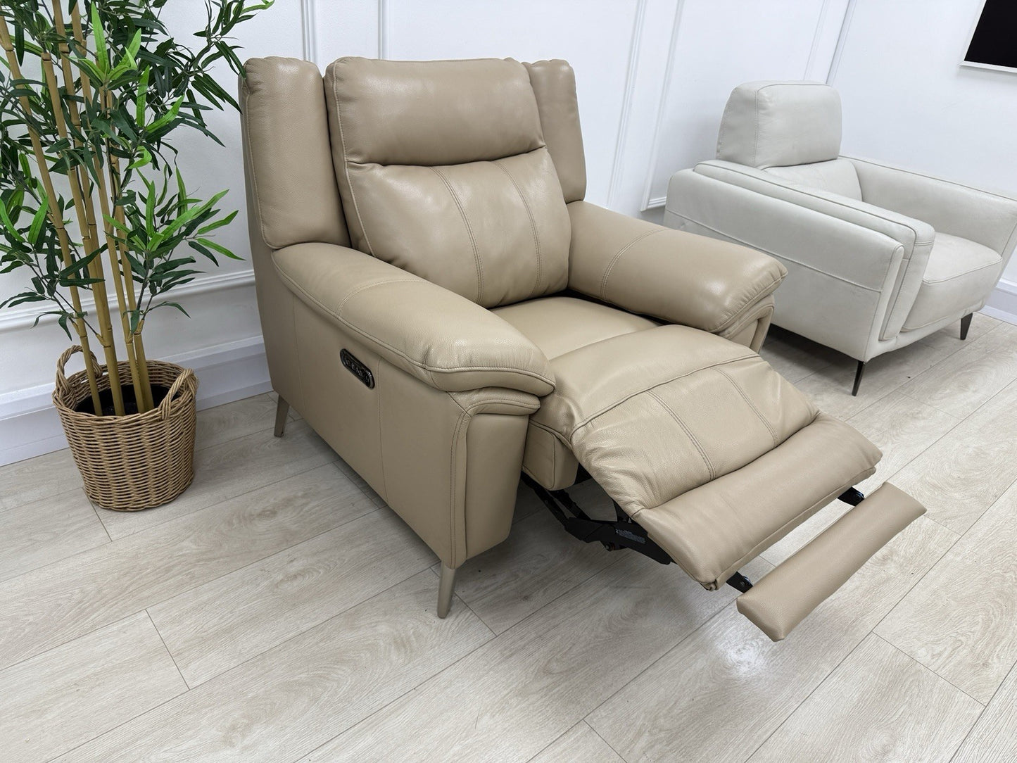 DFS Wren Power Recliner Armchair In Tan Leather