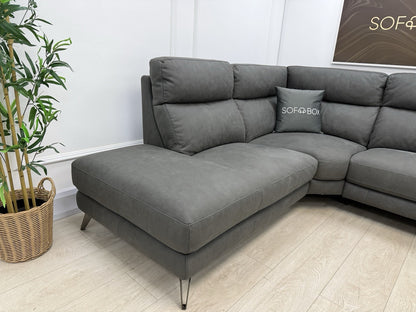 Furniture Village Contempo Power Recliner Corner Sofa In Charcoal Grey