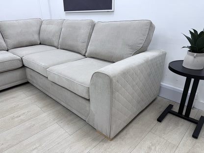 DFS Orka Corner Sofa In Silver Fabric