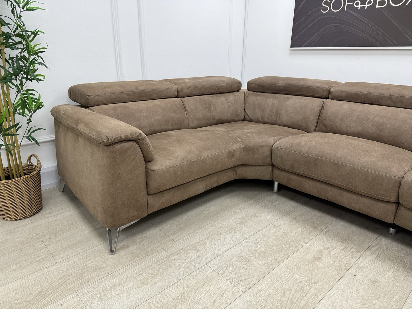 DFS Tahiti Power Recliner Corner Sofa In Arizona Tan Fabric