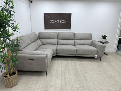 DFS San Mateo Power Recliner Corner Sofa In Misty Arizona Fabric