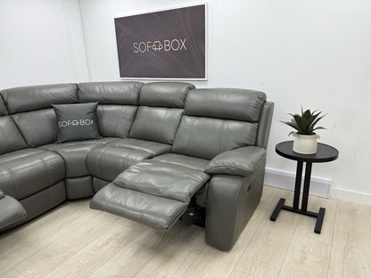 Furniture Village Moreno Power Recliner Corner Sofa In Grey Leather
