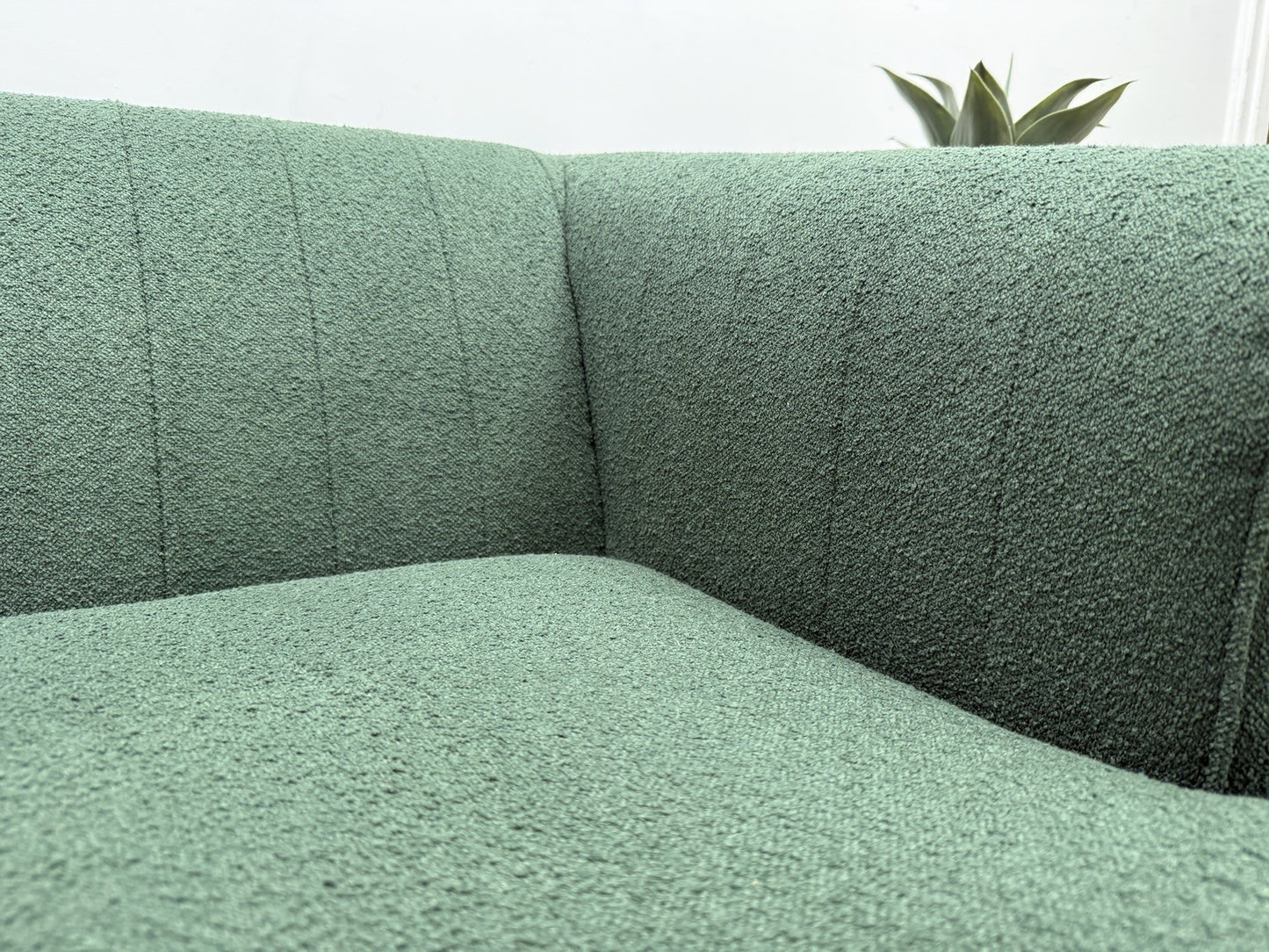 DFS Enhanced Corner Sofa In Green Bouclé Fabric