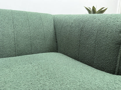 DFS Enhanced Corner Sofa In Green Bouclé Fabric