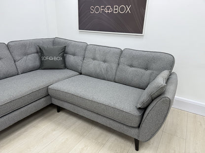 DFS Zinc French Connection Corner Sofa In Grey
