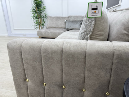 DFS Devine Corner Sofa In Oatmeal Fabric