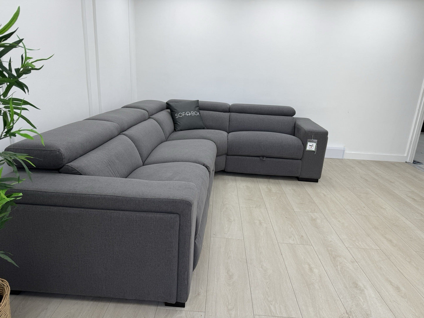 DFS Wander Power Recliner Corner Sofa In Charcoal Grey