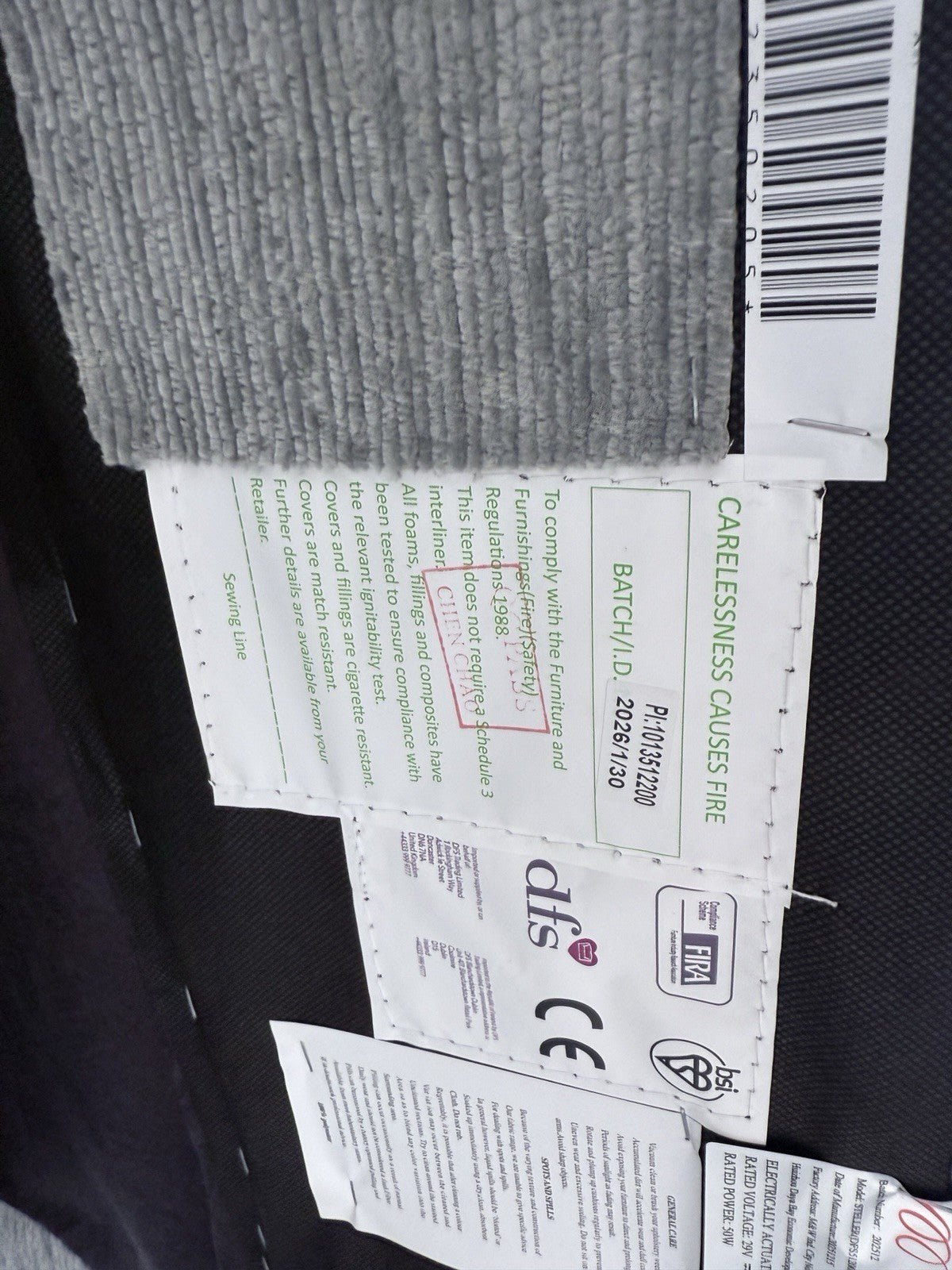 DFS Steller Power Recliner Slider Corner Sofa In Mist Grey Fabric